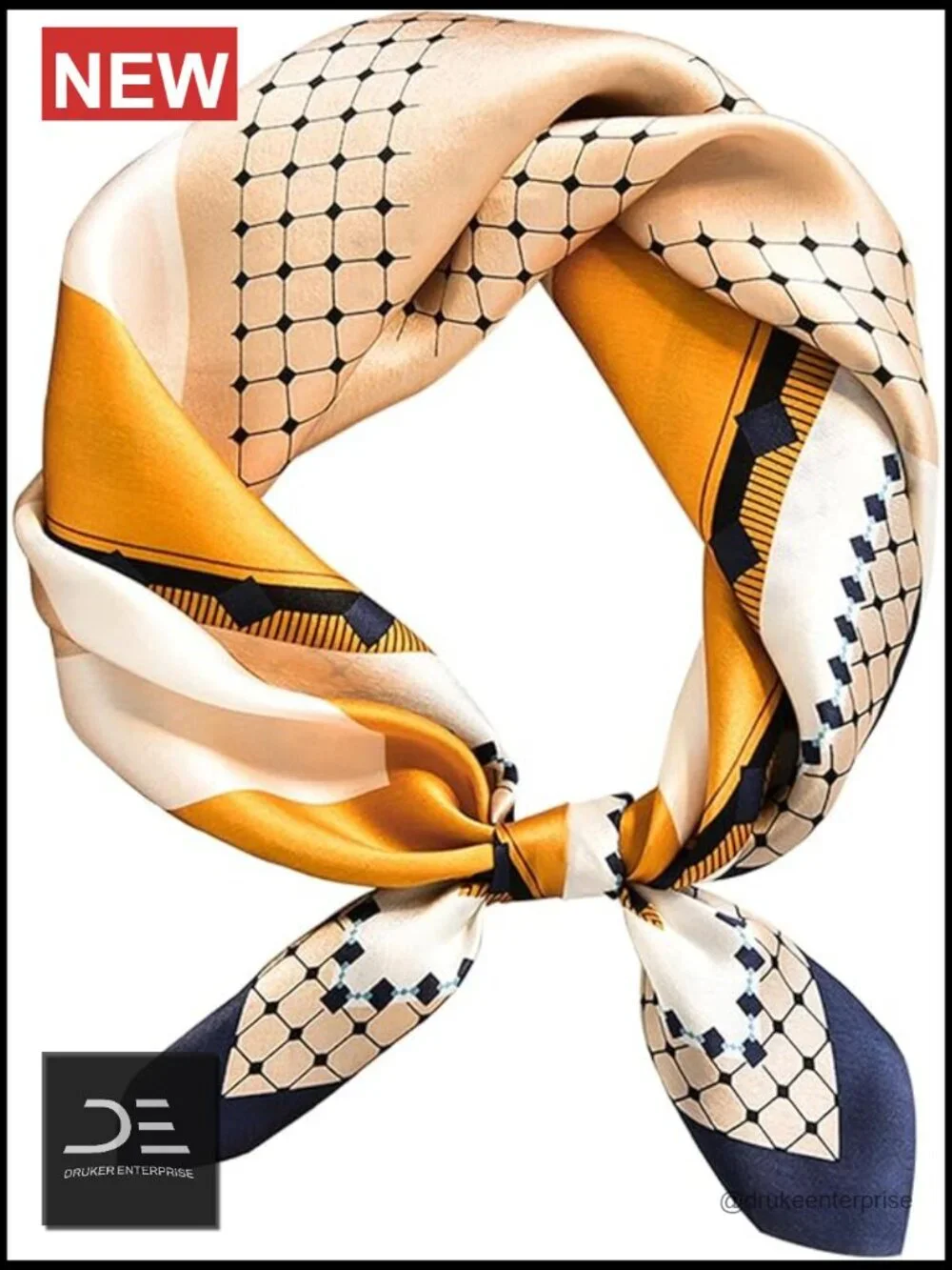 Square Polyester Satin Scarf for Hair, Bag, Neck